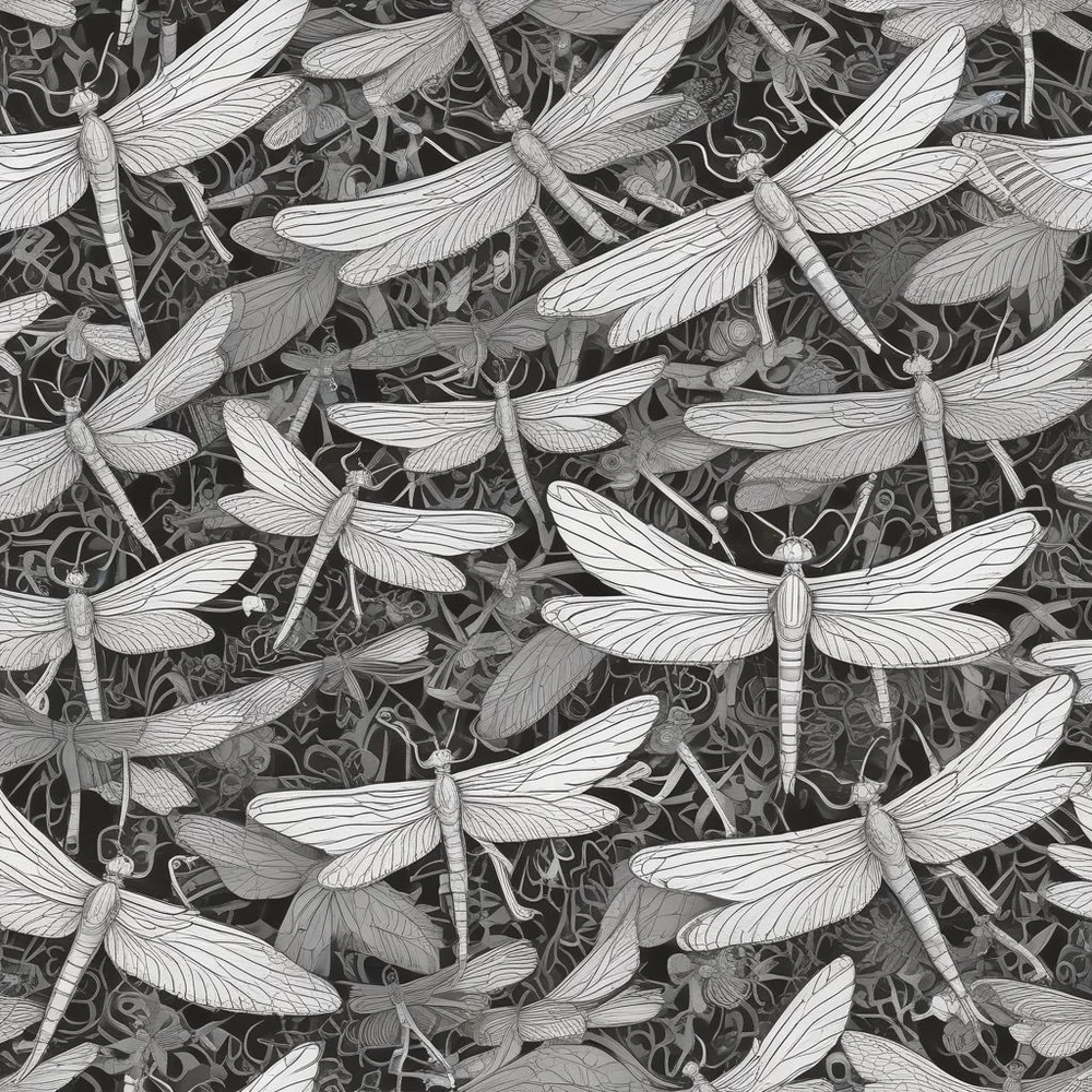 Gray Dragonfly Wall Print